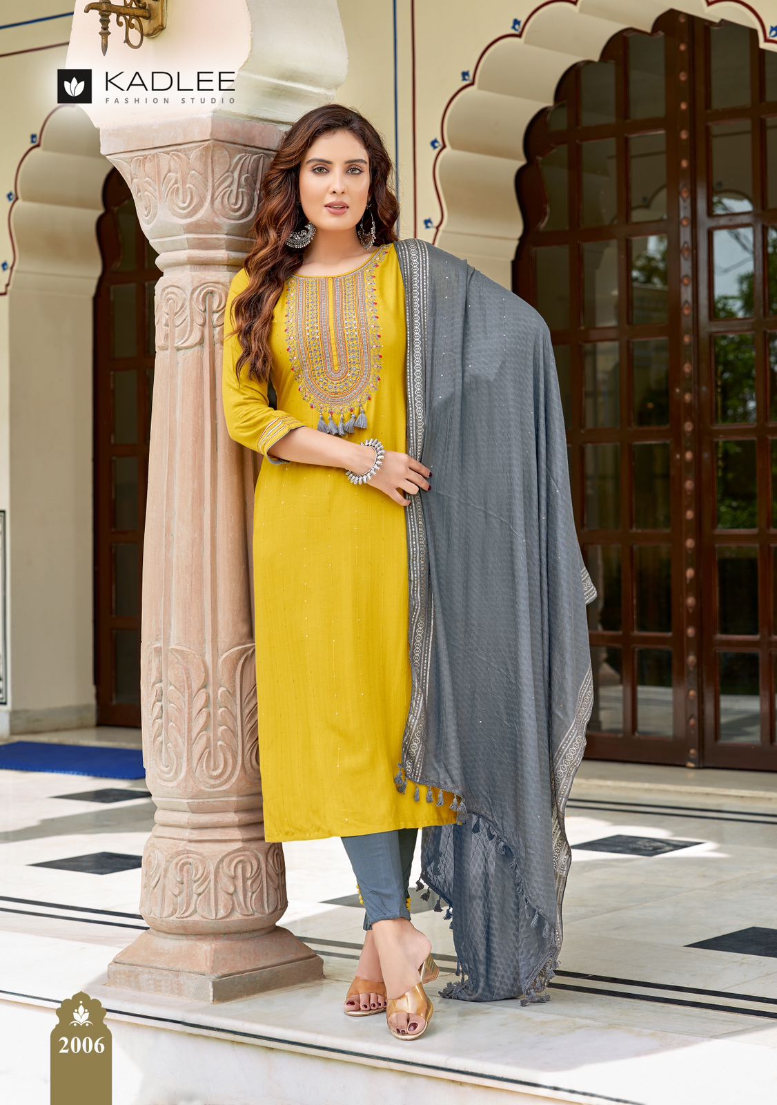 Devika By Kadlee Rayon Sequence Kurti With Bottom Dupatta Wholesale Market In Surat